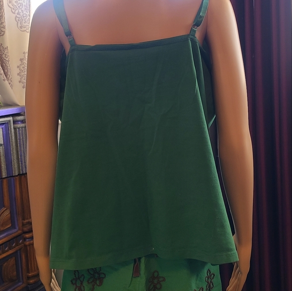 2 shirts for 1. Spaghetti strap, light, green & olive green tank top. - Picture 2 of 8